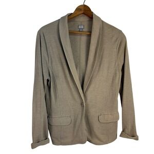 Converse One Star Women XL Beige Shawl Collar Button Front Knit Blazer Jacket